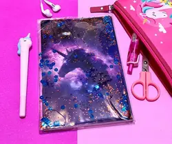 دفتر پولک دار سويل طرح اسب تکشاخ کد 003