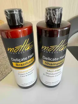 ست کراتینه مو برزیلی موتو پلاس ترکیه (شامپو + مواد کراتینه هر کدام ۴۰۰ میل)