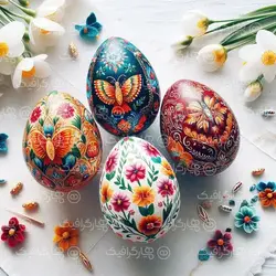 دانلود وکتور تخم مرغ رنگی عید