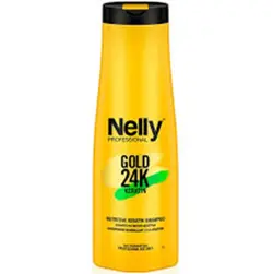 شامپو کراتینه ترمیم کننده نلی پروفشنال گلد Nelly Gold 24K Keratin حجم 400 میلی لیتر