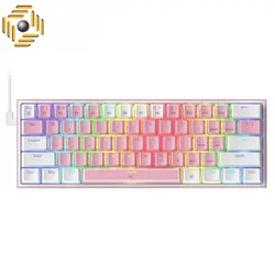 کیبورد مکانیکال گیمینگ ردراگون K617 FIZZ RGB Pink/White