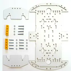 شاسی ربات حرفه‌ای چهار چرخ 4WD برای گیربکس معمولی با جنس mdf سه میلی‌متر