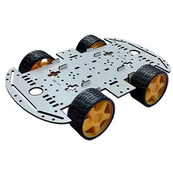 شاسی ربات حرفه‌ای چهار چرخ 4WD با جنس mdf سه میلی‌متر