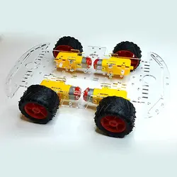 شاسی ربات حرفه‌ای چهار چرخ 4WD جنس پلکسی سه میلی‌متر