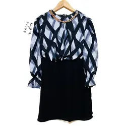 شومیز زنانه بلند ( شومیز دامن دار ) یقه گردنبندی کد 10305