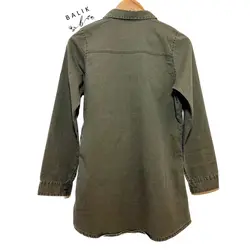 شومیز لی زنانه بلند ( مانتو لی ) کد 1309 سبز