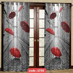 پرده پانچی چاپی طرح چتر (با رنگبندی)
