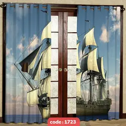 پرده پانچی تصویری طرح قایق بادبانی کد S-1723
