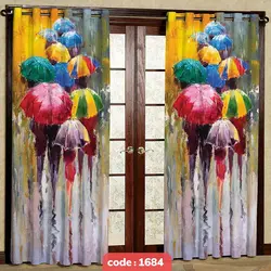 پرده پانچی طرح نقاشی چتر کد S-1684