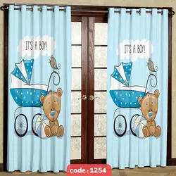 پرده پانچی اتاق کودک مدل کالسکه نوزاد کد S-1254