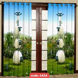 پرده پانچی اتاق کودک مدل بره ی ناقلا کد S-1414