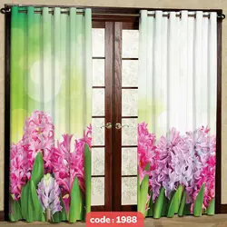 پرده پانچی تصویری مدل گل سنبل کد S-1988