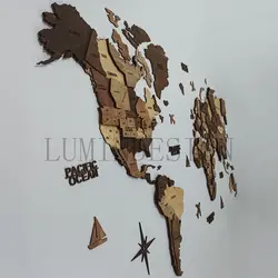 نقشه جهان پازلی رنگ چوب مات