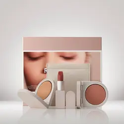 ست آرایشی رژ گونه،هایلایتر و رژ لب رز اینک ROSE INC