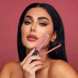 رژ لب هدی بیوتی مدل بامشل فولسایز HUDAE  BEAUTY LIQUID MATTE