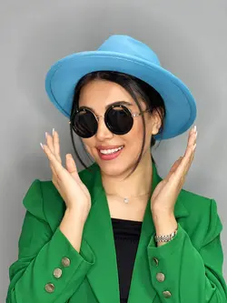 عینک آفتابی زنانه گرد مشکی برند miu miu پلاریزه