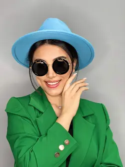 عینک آفتابی زنانه گرد مشکی برند miu miu پلاریزه