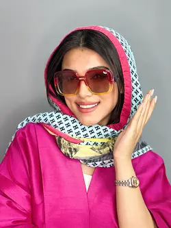 عينک آفتابی اورجينال زنانه قهوه ای برند گوچی مستطیلی uv400