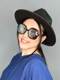 عينک آفتابی اورجينال زنانه مشکی نقره ای برند چنل پلاريزه