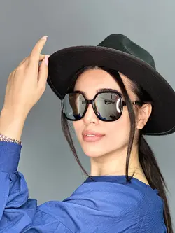 عينک آفتابی اورجينال زنانه مشکی نقره ای برند چنل پلاريزه