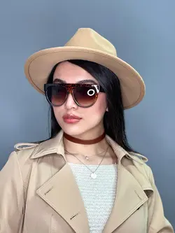 عینک آفتابی زنانه پلنگی اورجینال قهوه ای a152 YSL