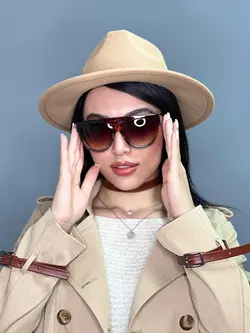 عینک آفتابی زنانه پلنگی اورجینال قهوه ای a152 YSL