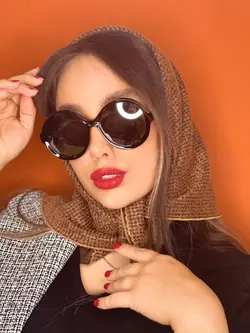 عینک آفتابی مشکی گرد دخترانه برند بانگ a114