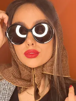 عینک آفتابی مشکی گرد دخترانه برند بانگ a114