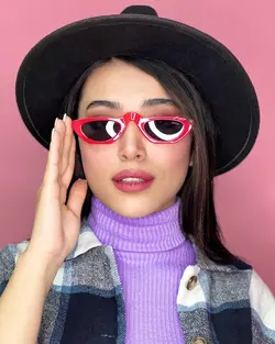 عینک آفتابی پیرسینگ دار دخترانه گوچی قرمز یووی400