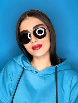 عینک زنانه پلی کربنات ضربدری مشکی