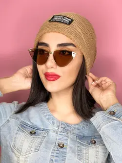 عینک زنانه مثلثی قهوه ای برند گوچی