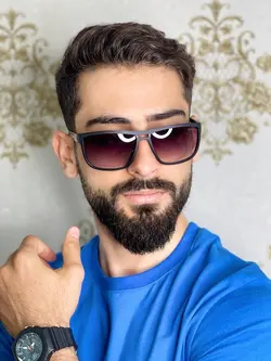 عینک آفتابی مستطیلی مردانه مشکی مارک QMA