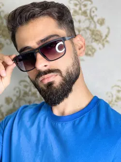 عینک آفتابی مستطیلی مردانه مشکی مارک QMA