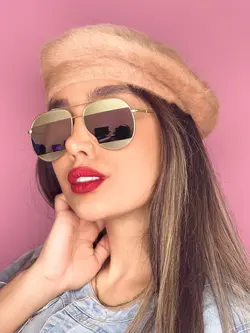 عینک آفتابی خلبانی زنانه طلایی مارک ری بن