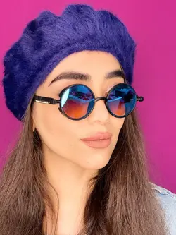 عینک آفتابی دخترانه برند چنل آینه ای آبی