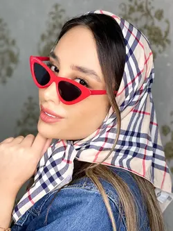 عینک آفتابی اورجینال زنانه گربه ای مثلثی قرمز چنل