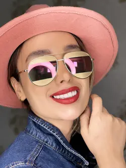 عینک آفتابی اصل زنانه طلایی برند ری بن