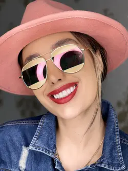 عینک آفتابی اصل زنانه طلایی برند ری بن