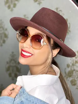 عینک آفتابی اورجینال زنانه قهوه ای بانگ گرد