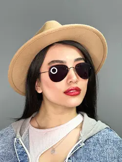 عینک دودی زنانه مشکی خلبانی برند جیوانی