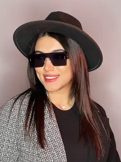 عینک آفتابی زنانه اورجینال مشکی برند پرادا مستطیلی یووی400