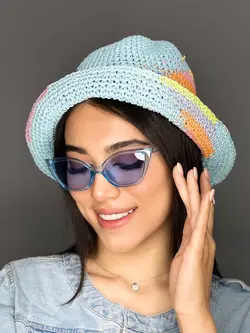 عینک دودی استاندارد زنانه برند گوچی آبی v25 یووی 400