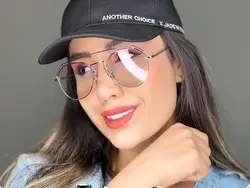 عینک افتابی پلی کربنات دو پل صورتی شفاف