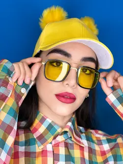 عینک افتابی tv فلزی زرد