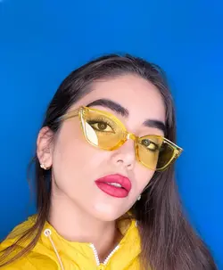 عینک زنانه گربه ای کائوچوی فشن استایل زرد