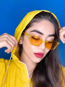 عینک زنانه گربه ای کائوچوی فشن استایل زرد