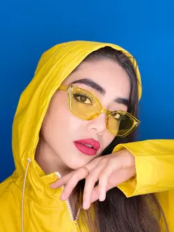 عینک زنانه گربه ای کائوچوی فشن استایل زرد