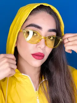 عینک زنانه گربه ای کائوچوی فشن استایل زرد