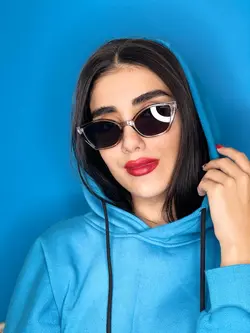 عینک  زنانه اصل یووی 400 گربه ای طوسی مشکی
