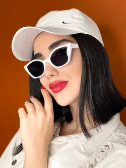 عینک افتابی زنانه اصل گربه ای کائوچویی سفید